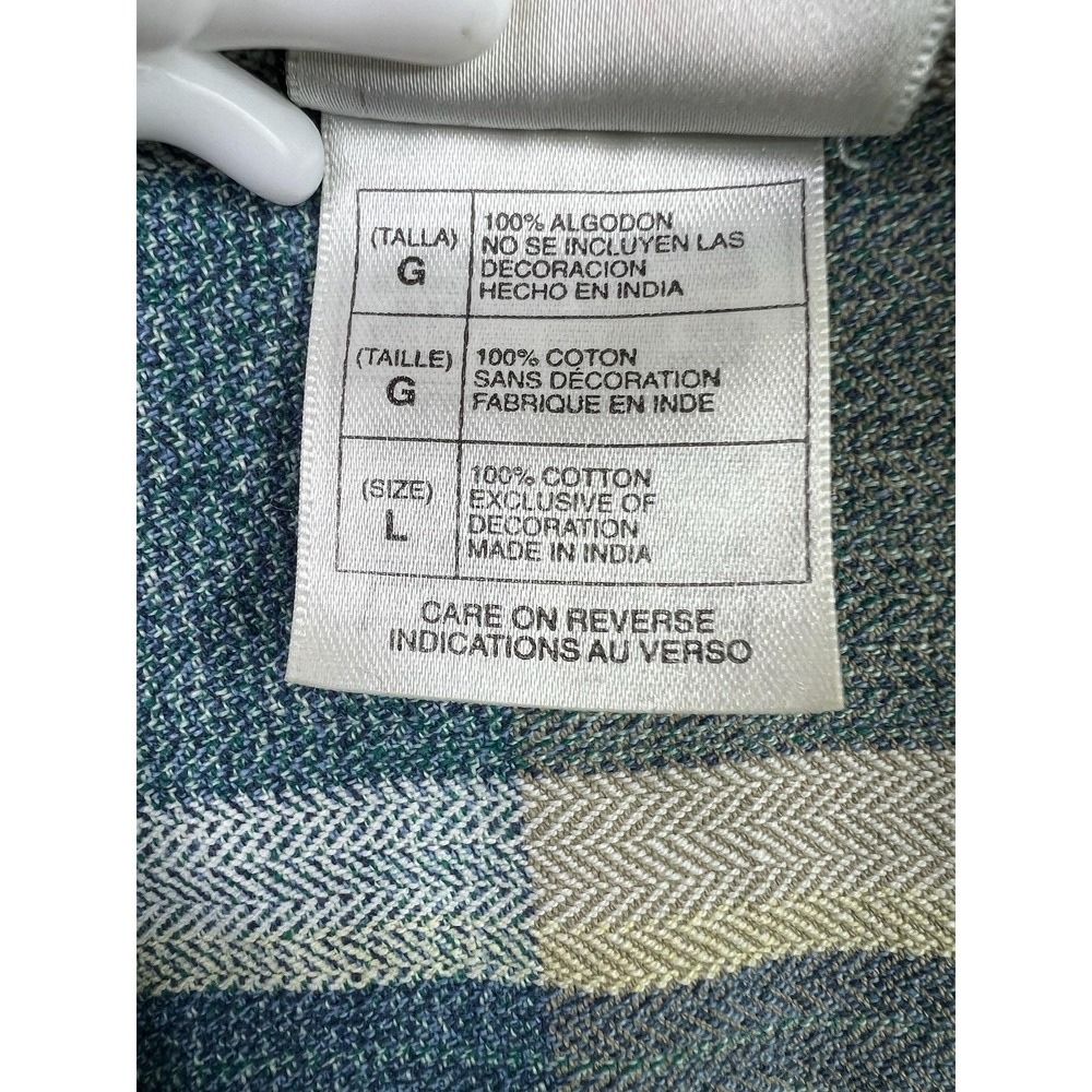 The Disney Store Tigger Shirt Mens Large Blue Plaid Button Up Embroidered Pooh - Picture 6 of 9